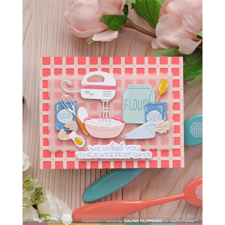 Waffle Flower - Baked with Love Sentiments Stamp Set