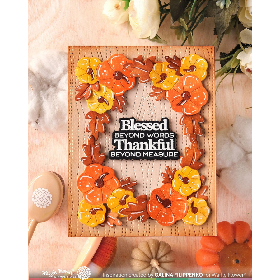 Waffle Flower - Grateful Hearts Sentiments Matching Die