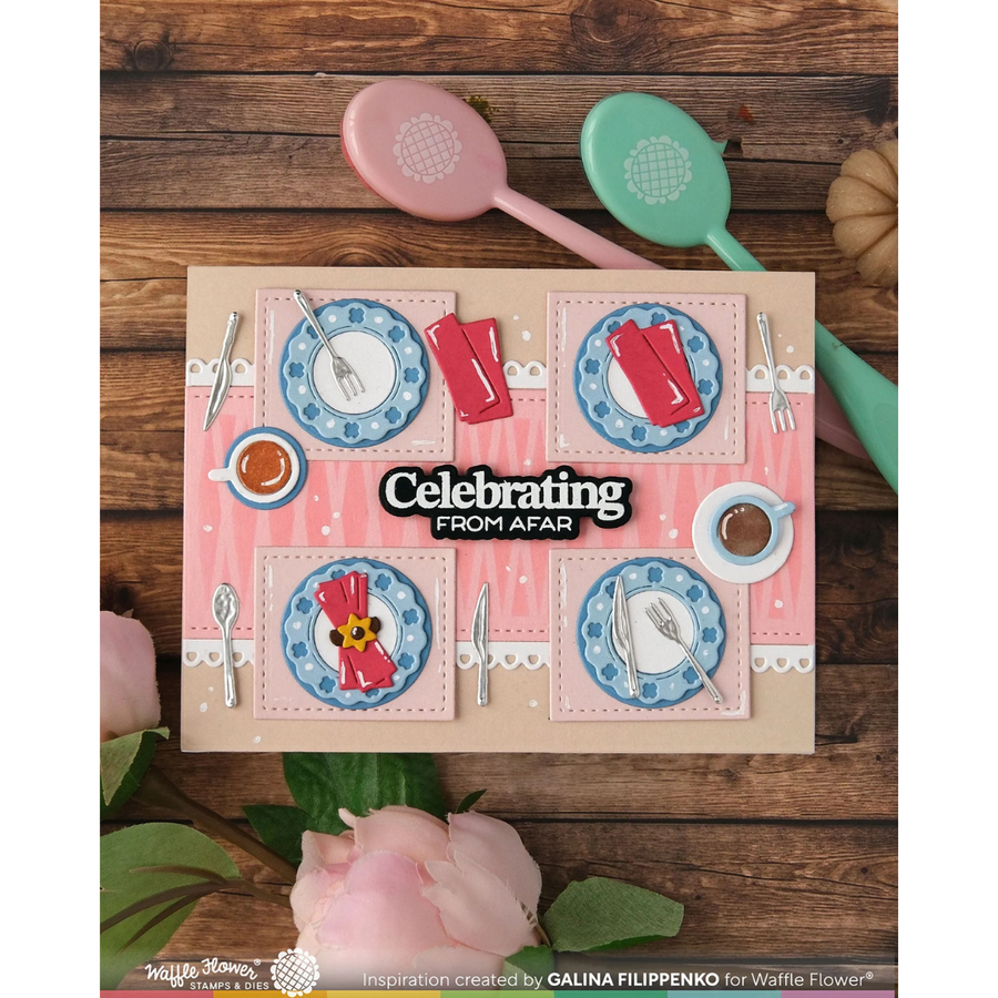 Waffle Flower - Grateful Hearts Sentiments Matching Die