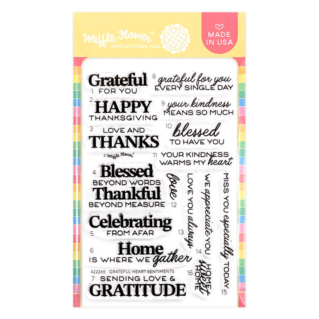 Waffle Flower - Grateful Heart Sentiments Stamp Set