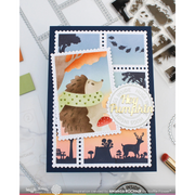 Waffle Flower - Postage Collage Autumn Sunset Stamp Set (PRE-ORDER)