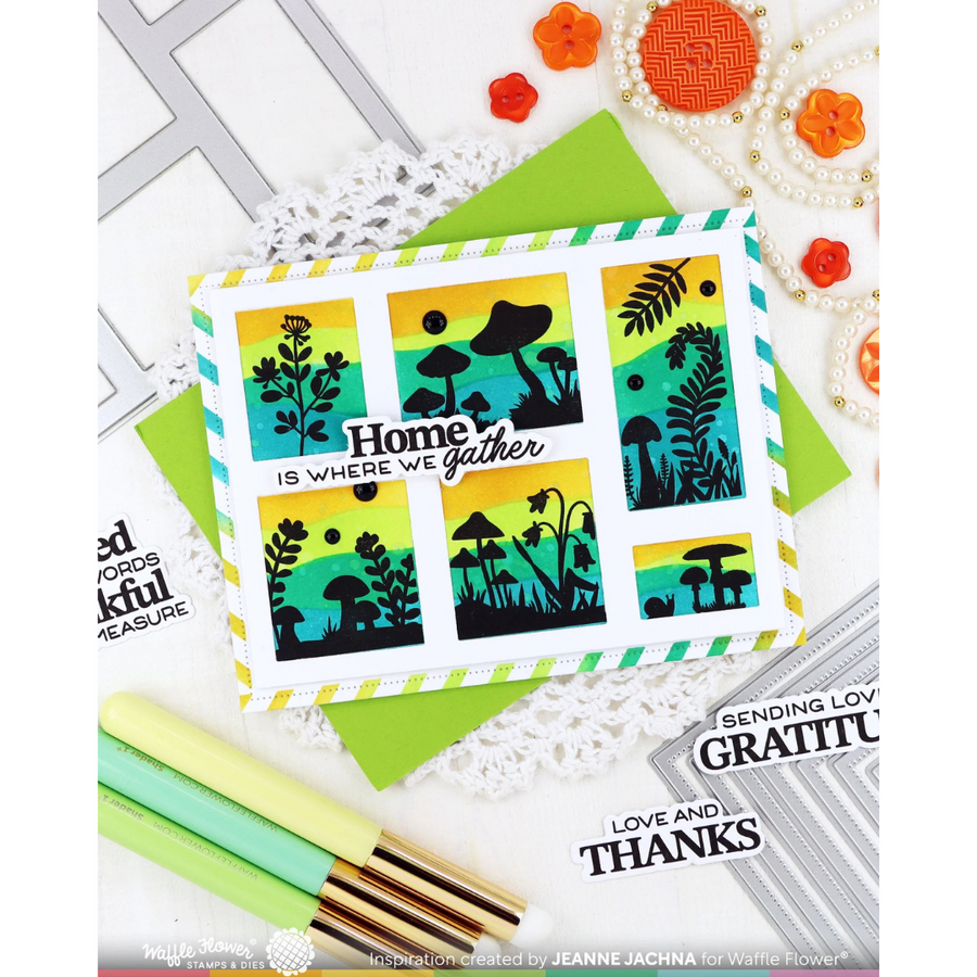 Waffle Flower - Postage Collage Autumn Sunset Stamp Set (PRE-ORDER)