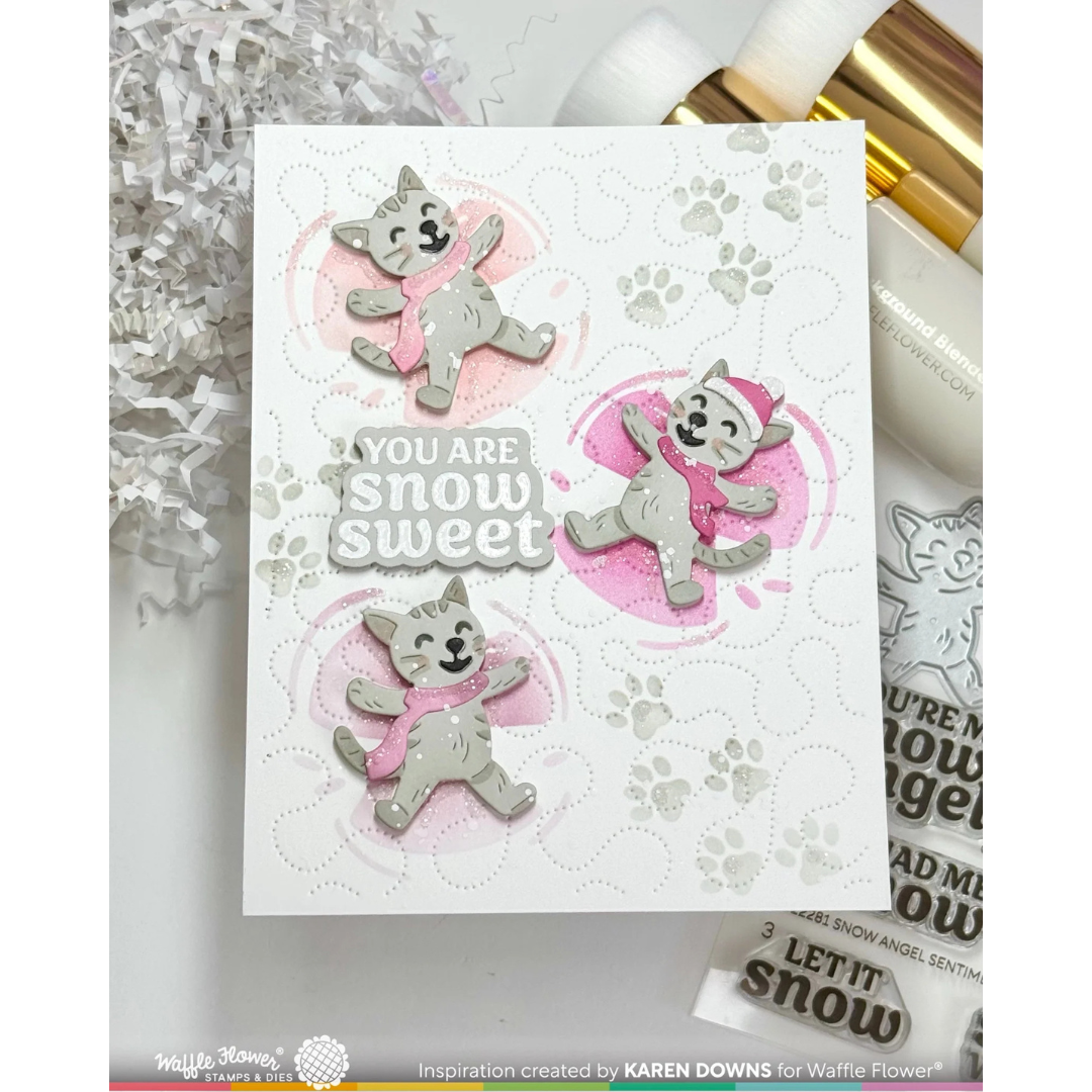 Waffle Flower - Snow Angel Cat Duo Die-n-stencil