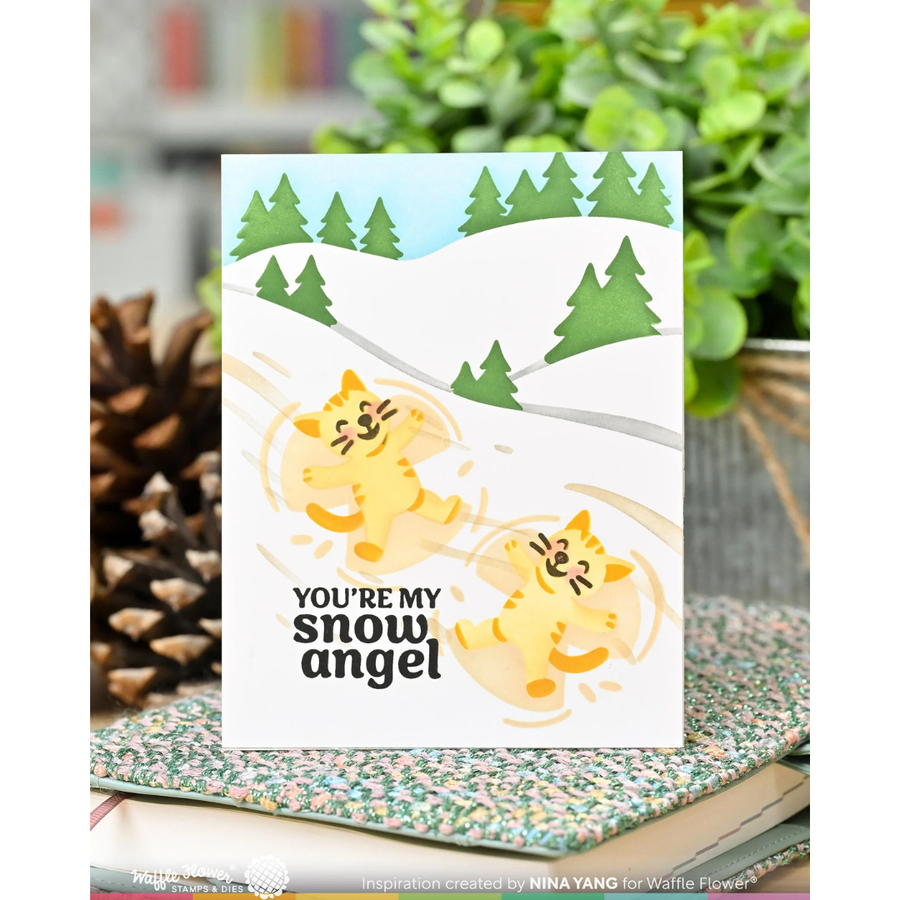 Waffle Flower - Snowy Hills Stencil