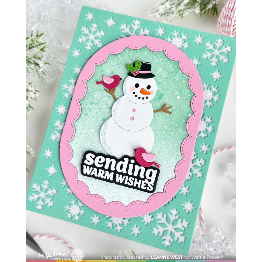 Waffle Flower - Snowflake Background Die