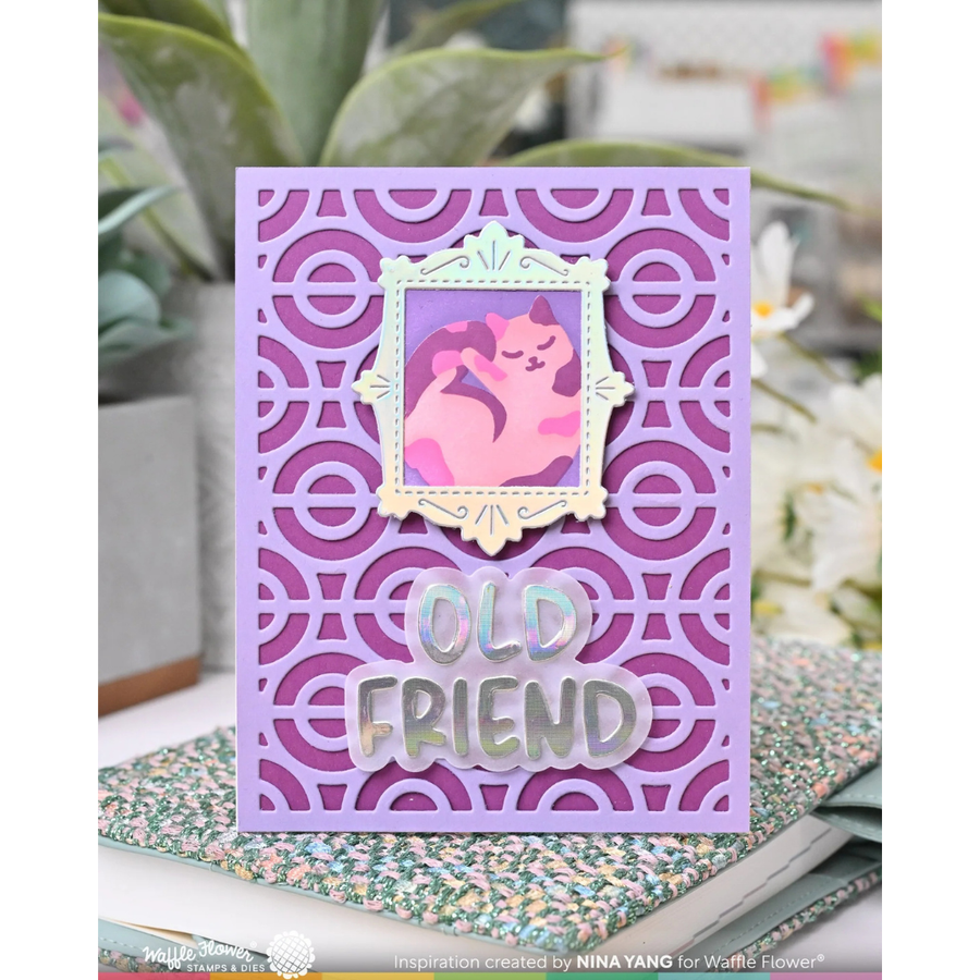 Waffle Flower - Postage Collage Meow Stencil