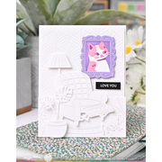 Waffle Flower - Postage Collage Meow Stencil