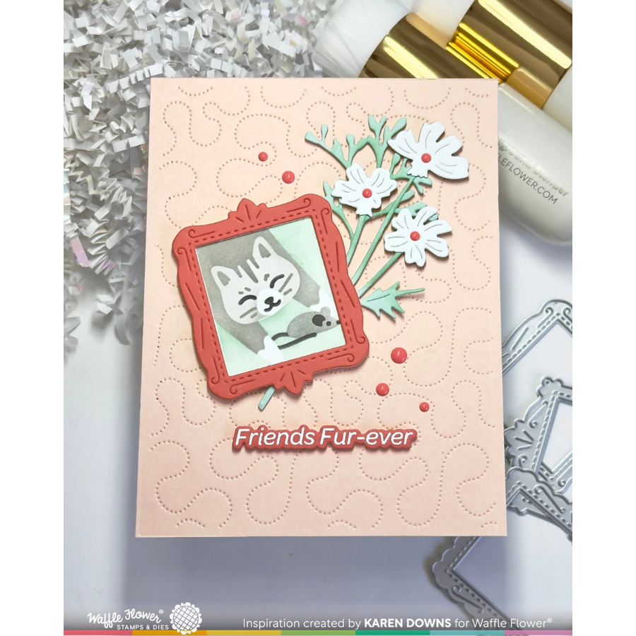 Waffle Flower - Postage Collage Meow Stencil