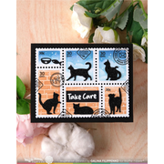 Waffle Flower - Postage Collage Cat Silhouettes Die