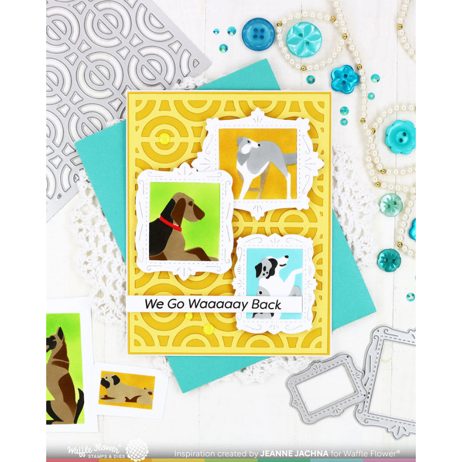 Waffle Flower - Postage Collage Woof Stencil