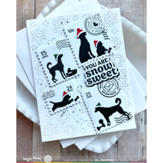 Waffle Flower - Postage Collage Dog Silhouettes Stamp Set