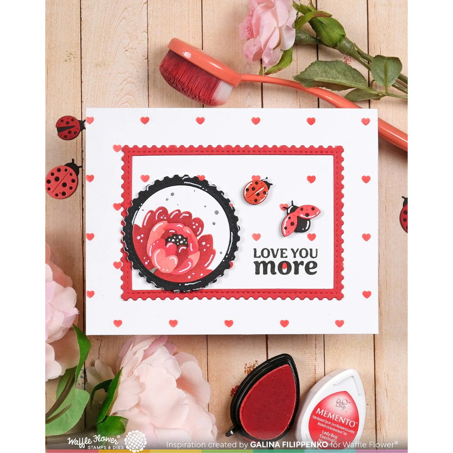 Waffle Flower - Nesting Postage Collage Peony Stencil