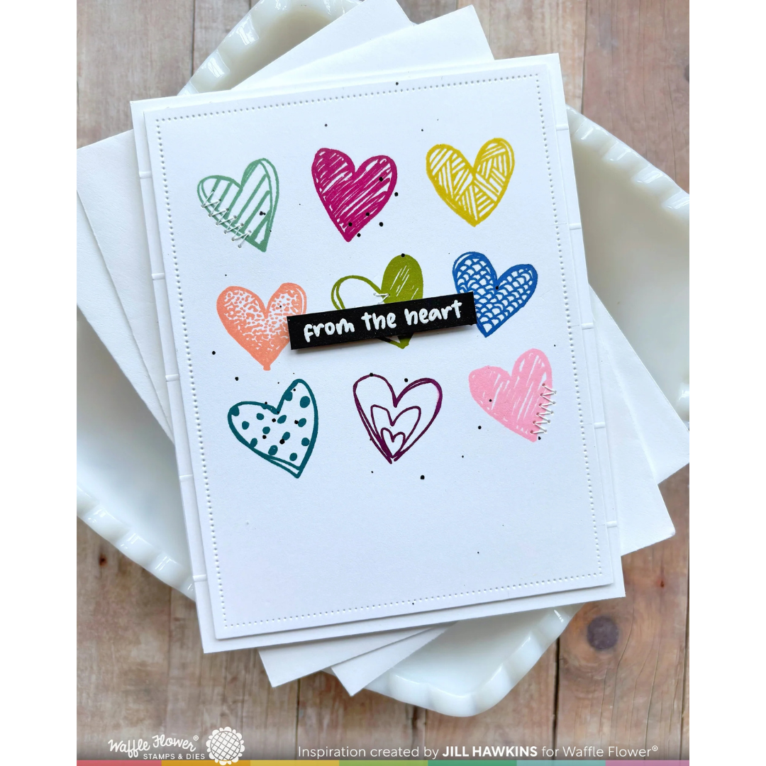 Waffle Flower - Inside Accents - Hearts Stamp Set