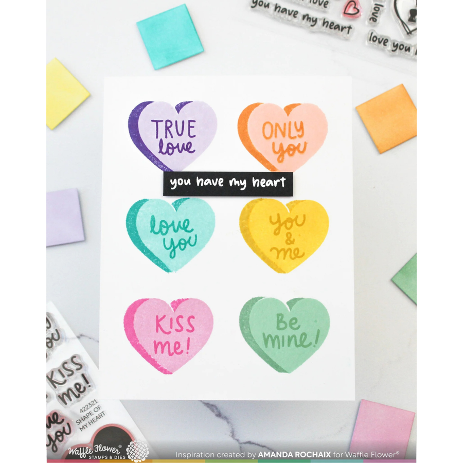 Waffle Flower - Inside Accents - Hearts Stamp Set