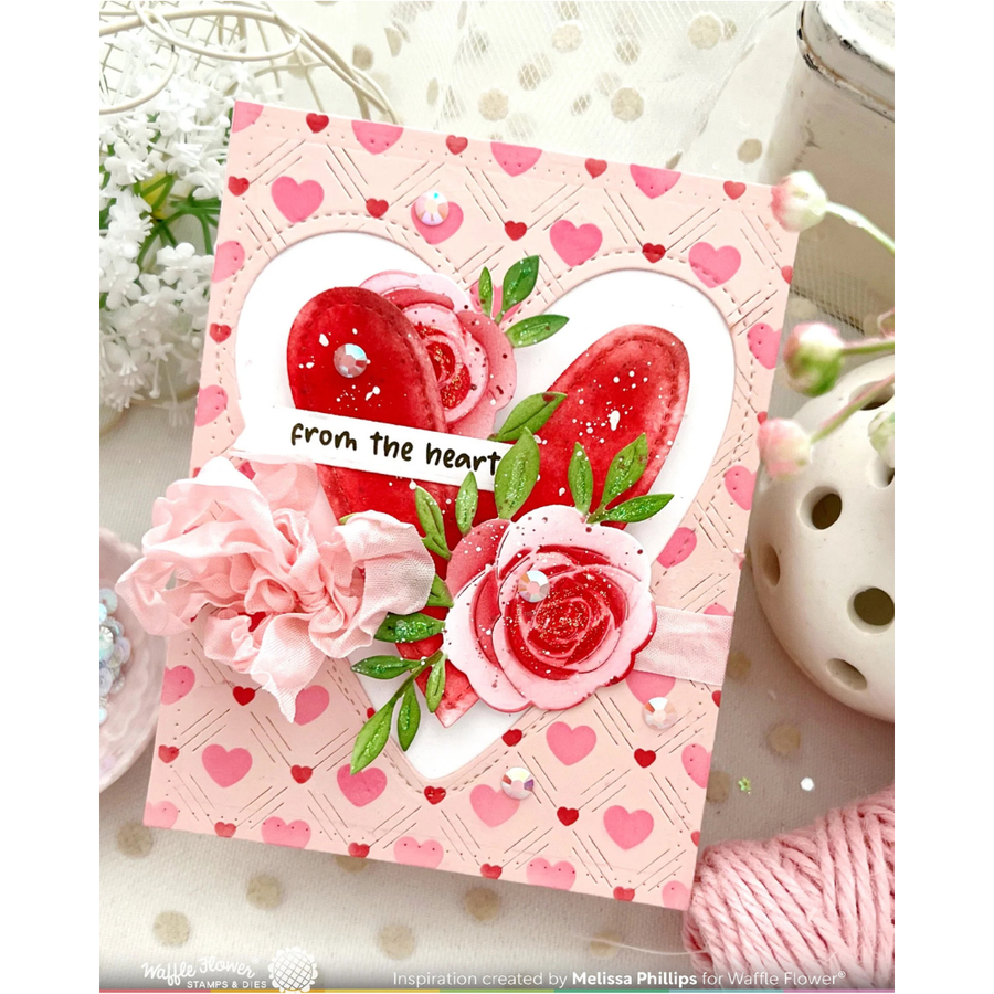 Waffle Flower - Double Stitched Hearts Die