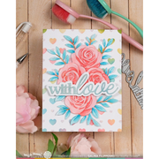 Waffle Flower - Dashed Lattice Hearts Stencil