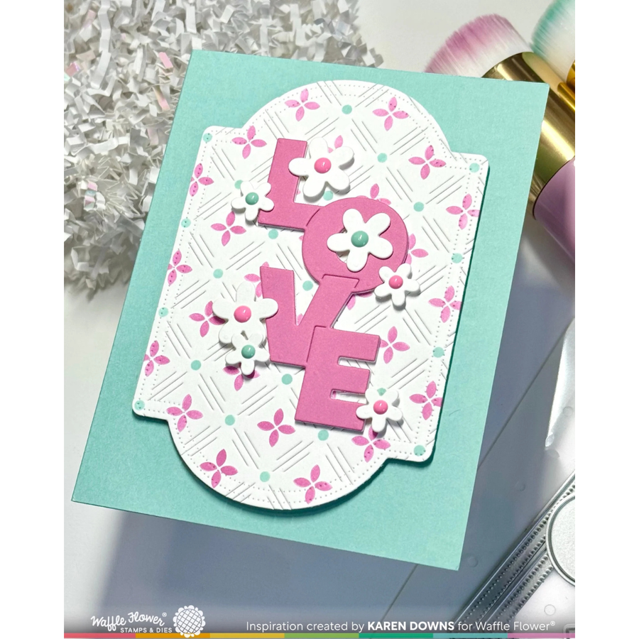 Waffle Flower - Dashed Lattice Dots Stencil