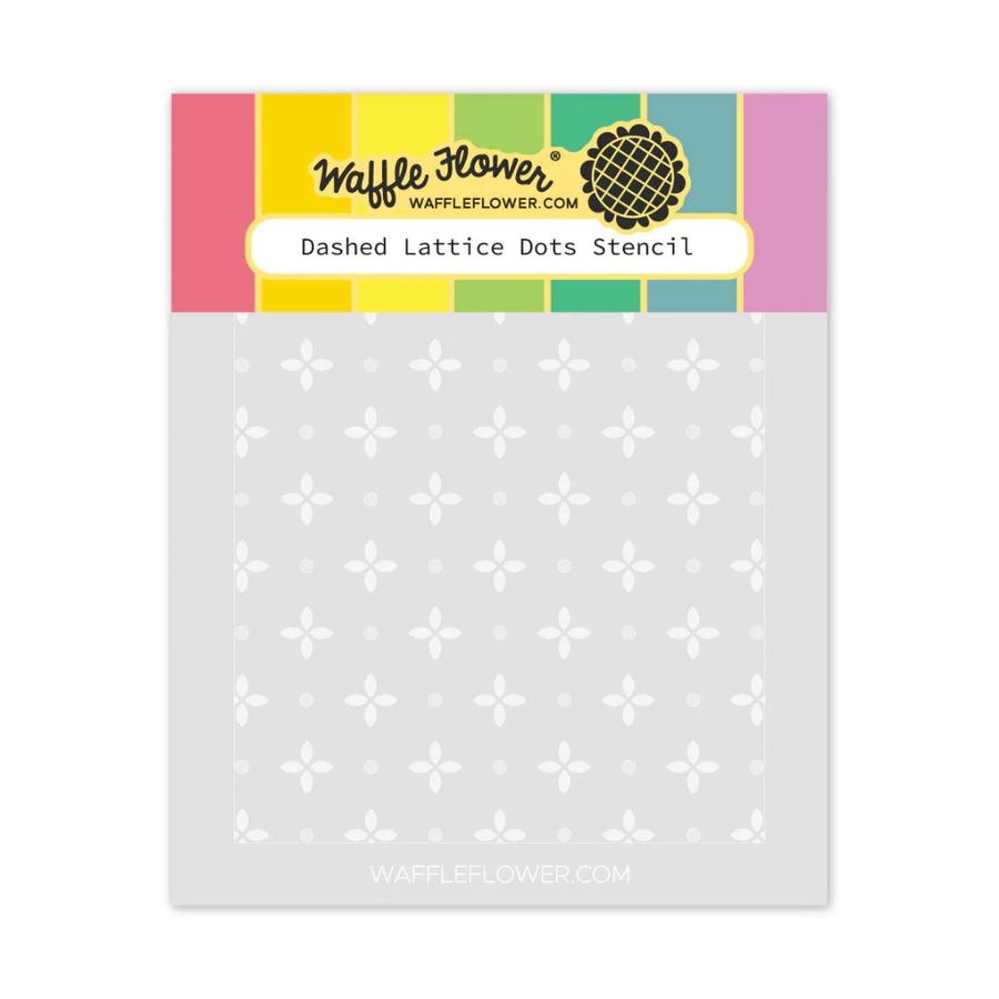 Waffle Flower - Dashed Lattice Dots Stencil