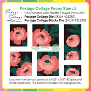 Waffle Flower - Postage Collage Peony Stencil