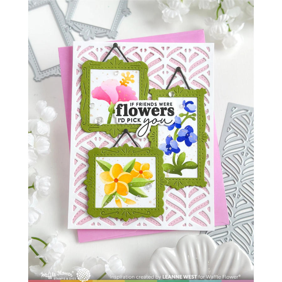 Waffle Flower - Happy Leaves Panel Die