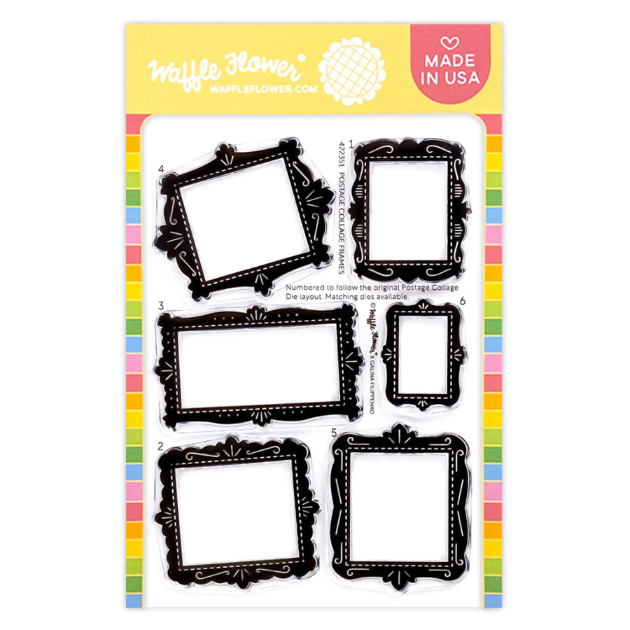 Waffle Flower - Postage Collage Frames Stamp Set