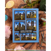 (PRE-ORDER) Waffle Flower - Postage Collage City Sunset Stamp Set