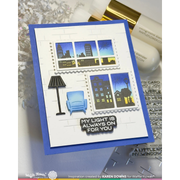 (PRE-ORDER) Waffle Flower - Postage Collage City Sunset Stamp Set