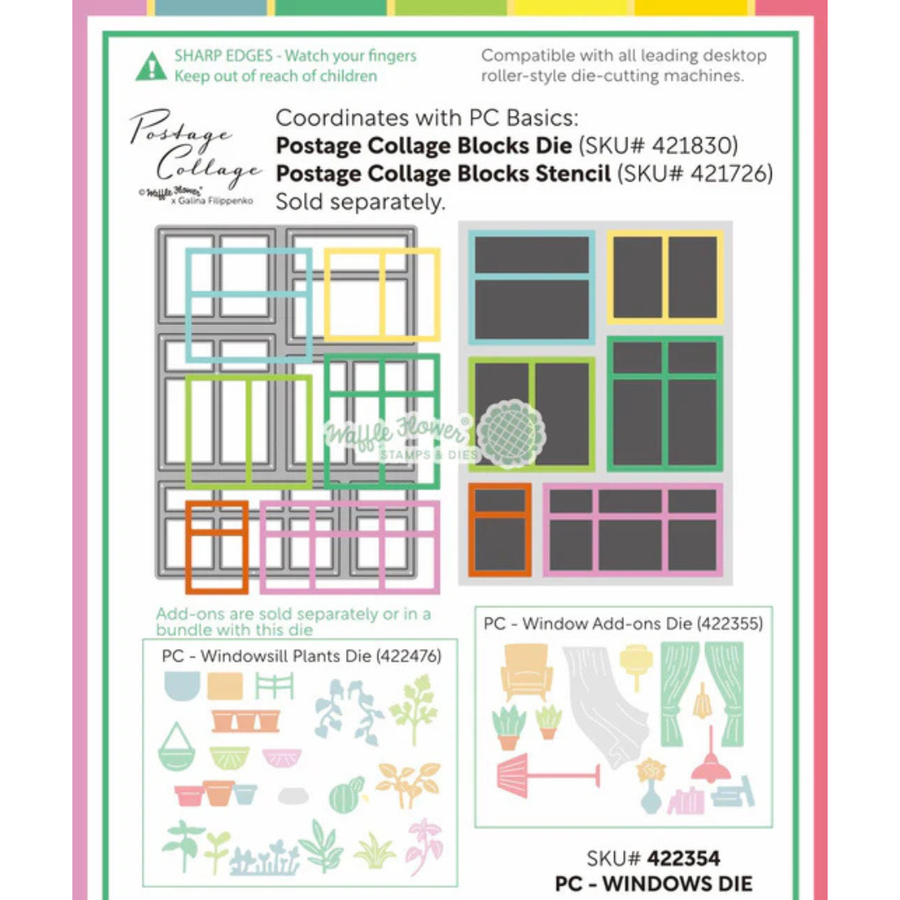 (PRE-ORDER) Waffle Flower - Postage Collage Windows Die