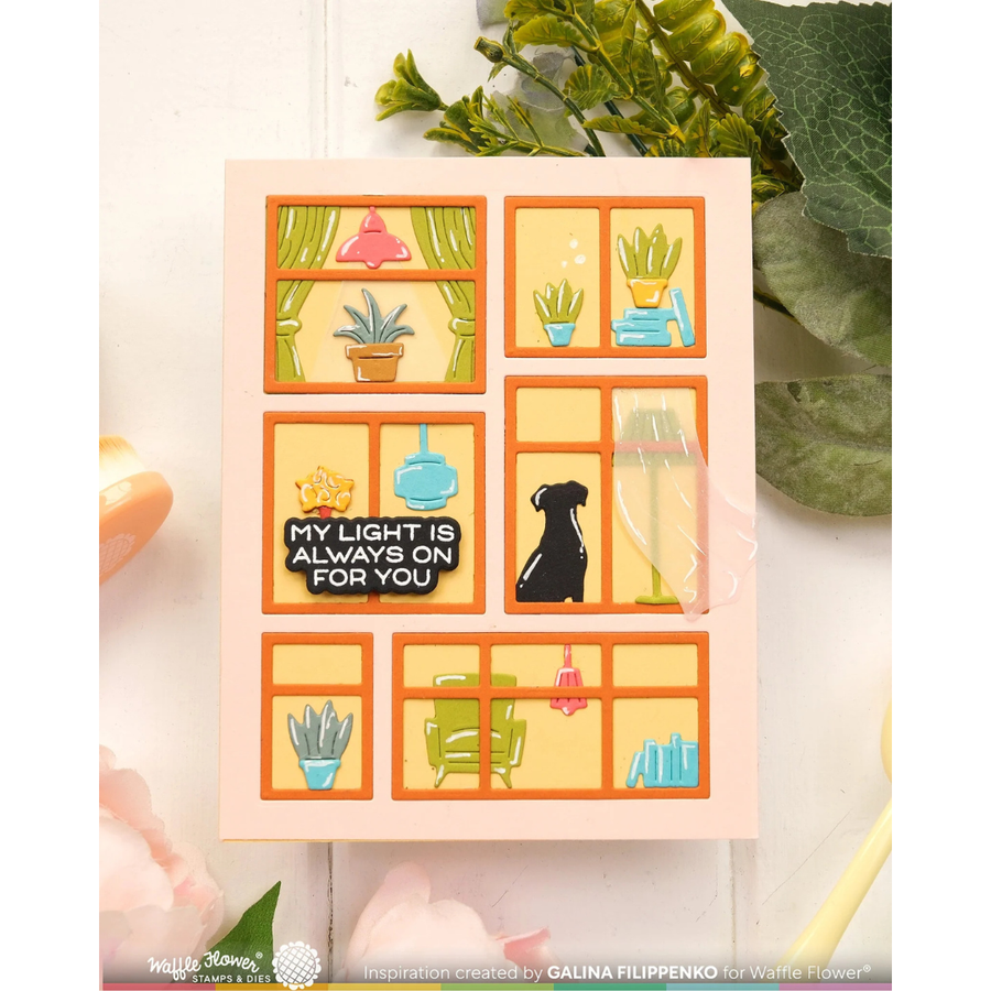(PRE-ORDER) Waffle Flower - Postage Collage Window Add-ons Die