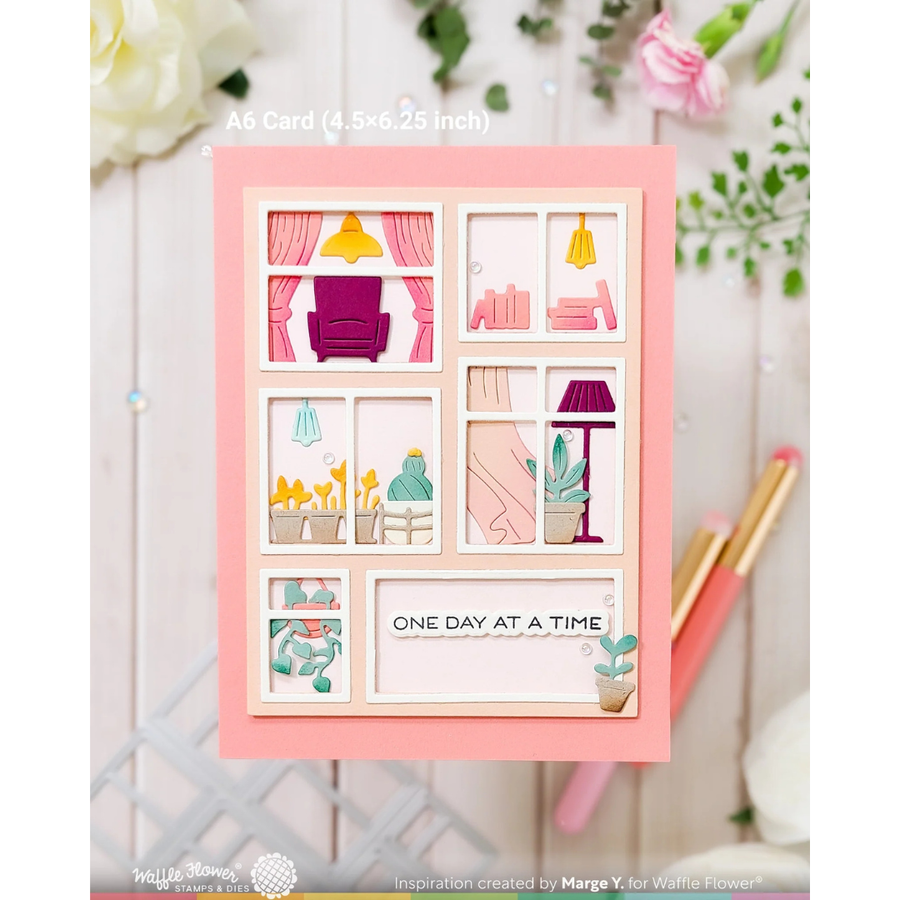 (PRE-ORDER) Waffle Flower - Postage Collage Window Add-ons Die