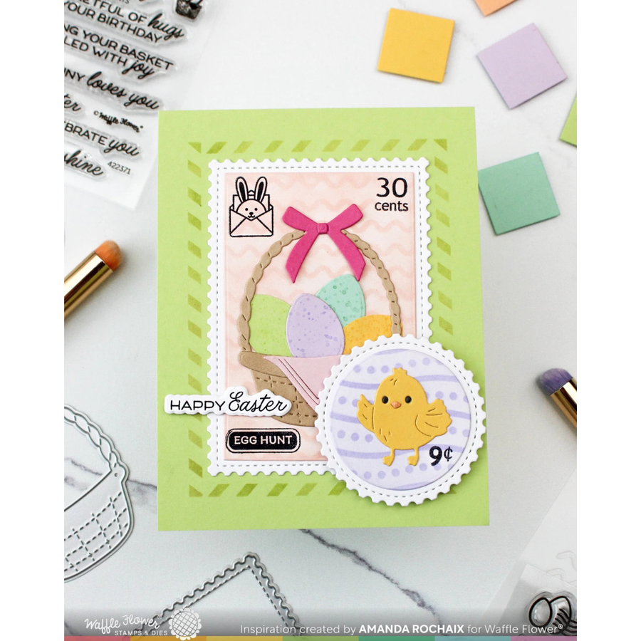 Waffle Flower - Postage Collage Egg Hunt Stamp Set