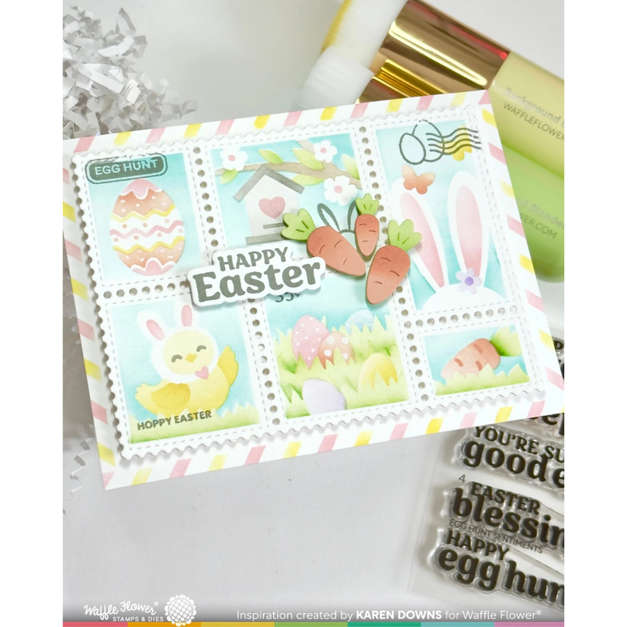 Waffle Flower - Postage Collage Egg Hunt Stamp Set