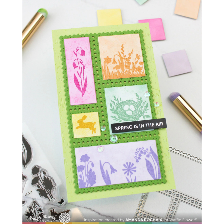 Waffle Flower - Postage Collages Spring Silhouettes Stamp Set