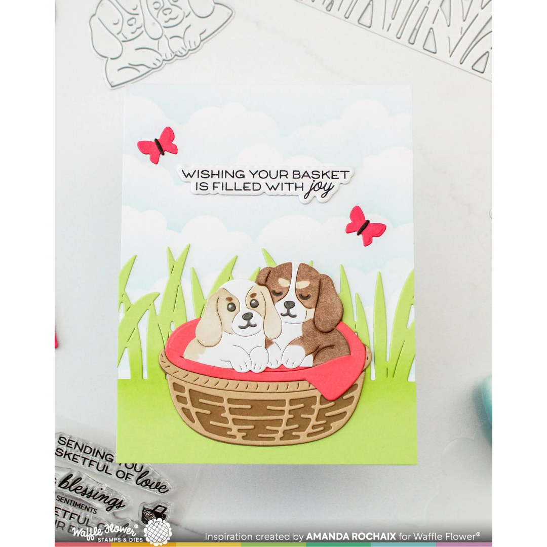 Waffle Flower - Basketful Sentiments Matching Die