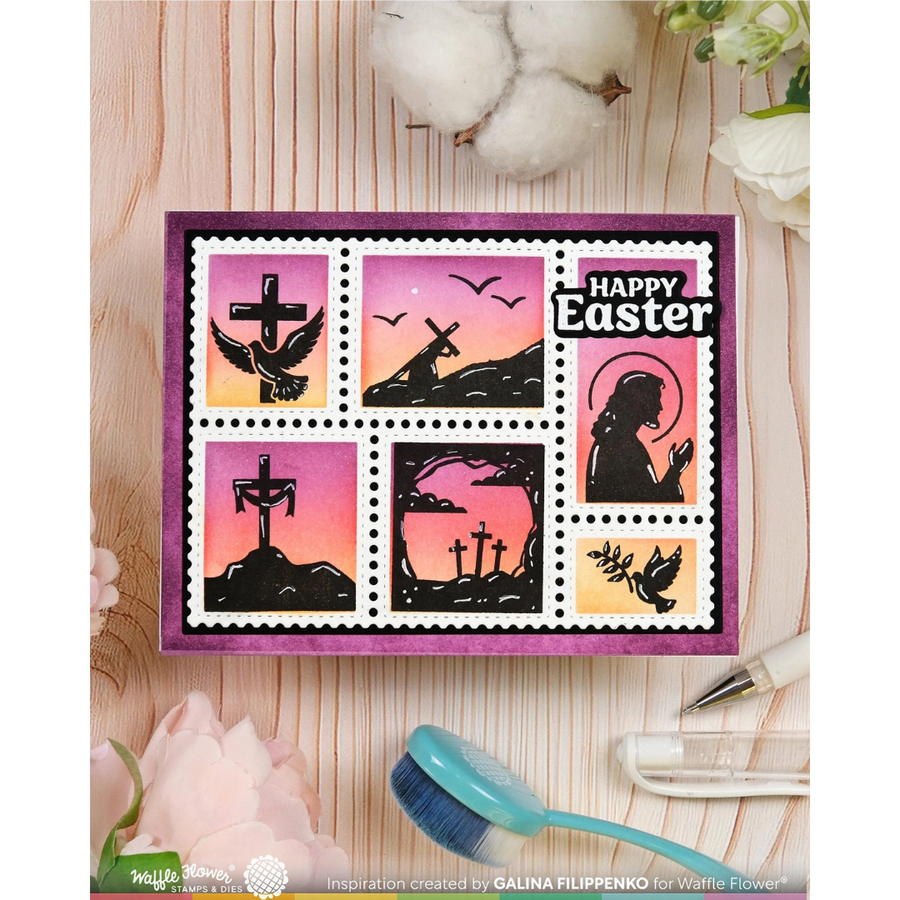 Waffle Flower - Postage Collage Easter Silhouettes Stamp Set