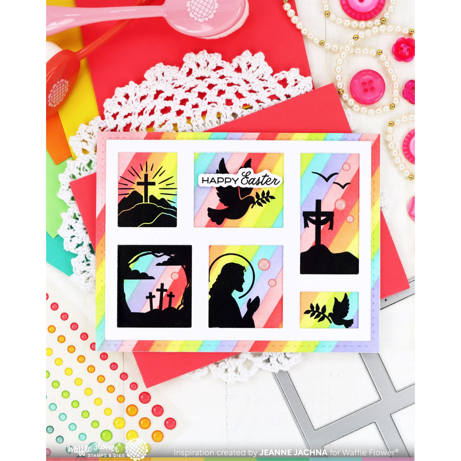 Waffle Flower - Postage Collage Easter Silhouettes Stamp Set