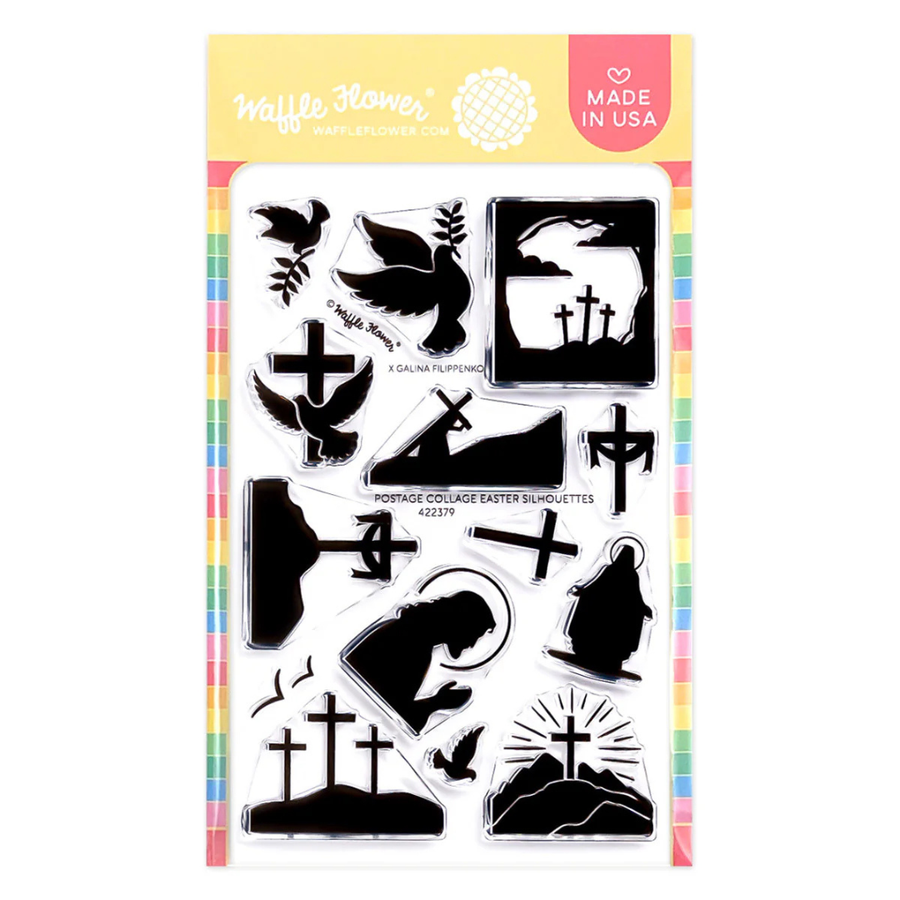 Waffle Flower - Postage Collage Easter Silhouettes Stamp Set