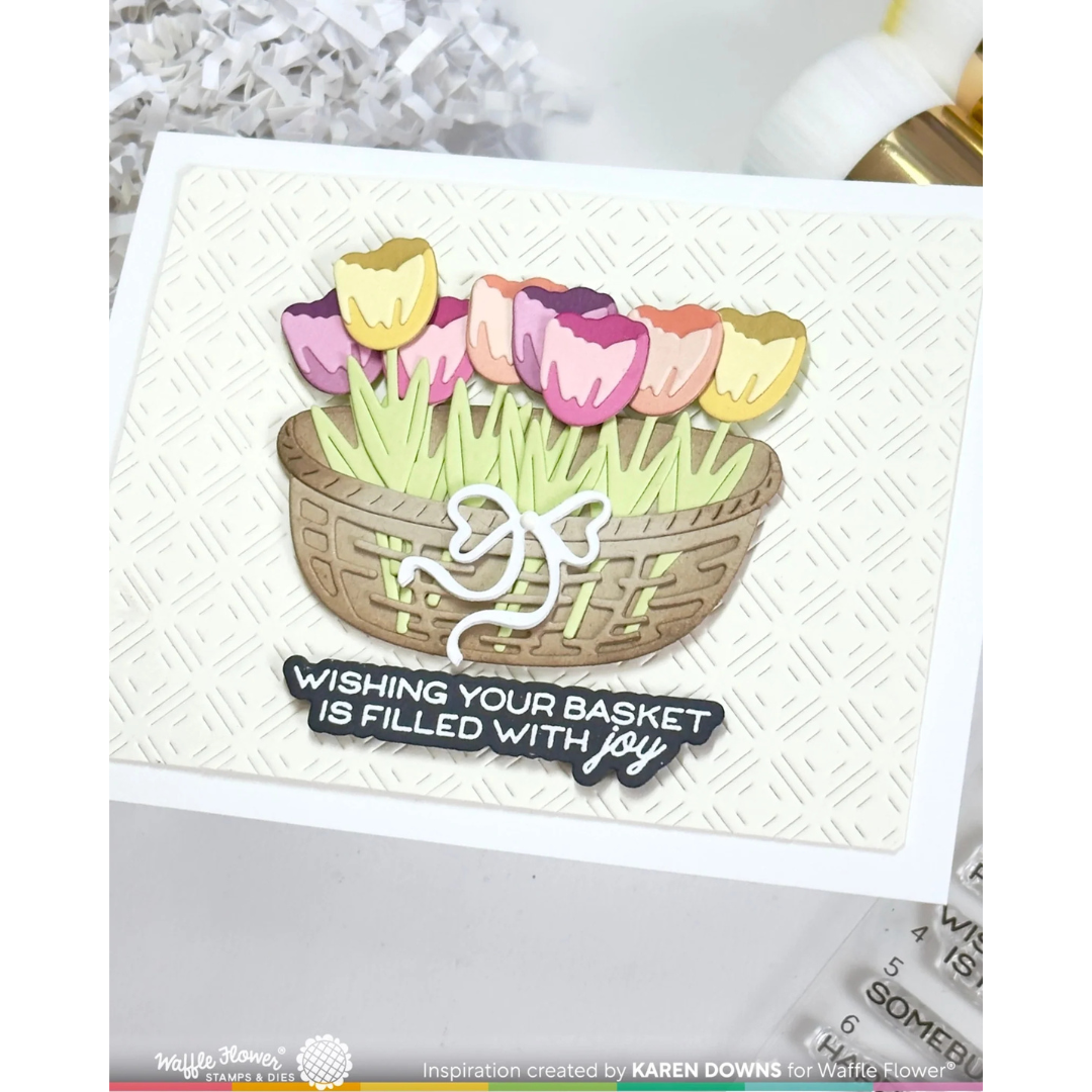 Waffle Flower - Dashed Diamond Texture Die