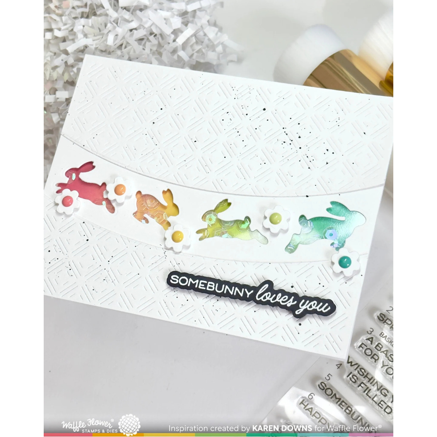 Waffle Flower - Postage Collage Bunny Silhouettes Die