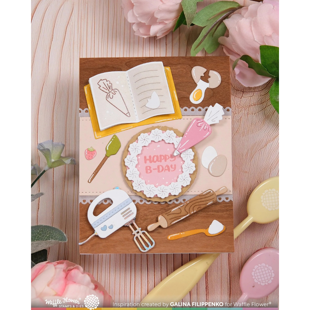 Waffle Flower - Postage Collage Piped Letters Stamp Set