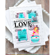 Waffle Flower - Postage Collage Baking Fun Stencil