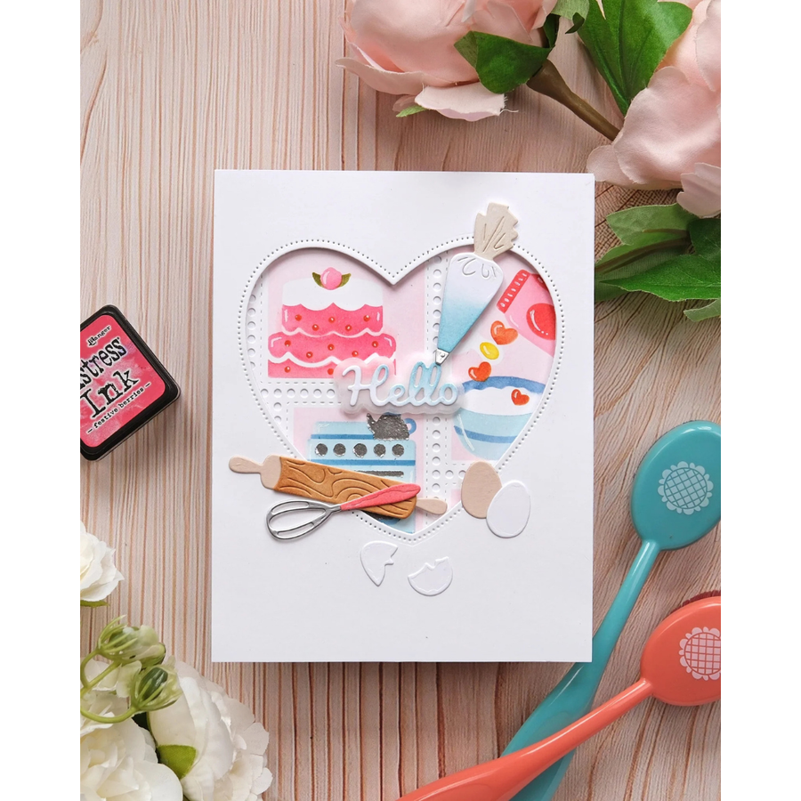 Waffle Flower - Postage Collage Baking Fun Stencil