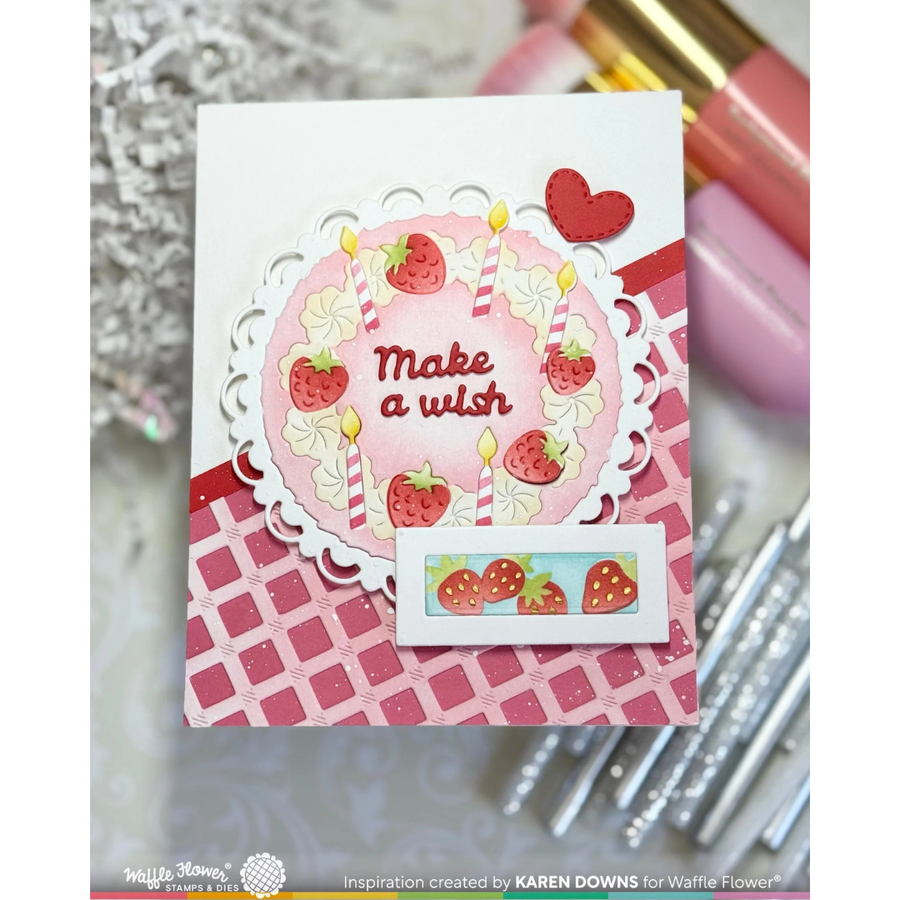 Waffle Flower - Nesting Postage Collage Baking Fun Stencil