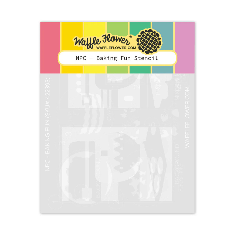 Waffle Flower - Nesting Postage Collage Baking Fun Stencil