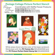 Waffle Flower - Postage Collage Picture Perfect Stencil