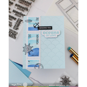 Waffle Flower - Postage Collage Wavy Lines Stencil