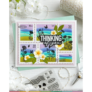 Waffle Flower - Postage Collage Wavy Lines Stencil