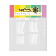 Waffle Flower - Postage Collage Wavy Lines Stencil