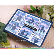 Waffle Flower - Postage Collage A7 Wavy Lines Stencil