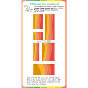 Waffle Flower - Postage Collage Slimline Wavy Lines Stencil